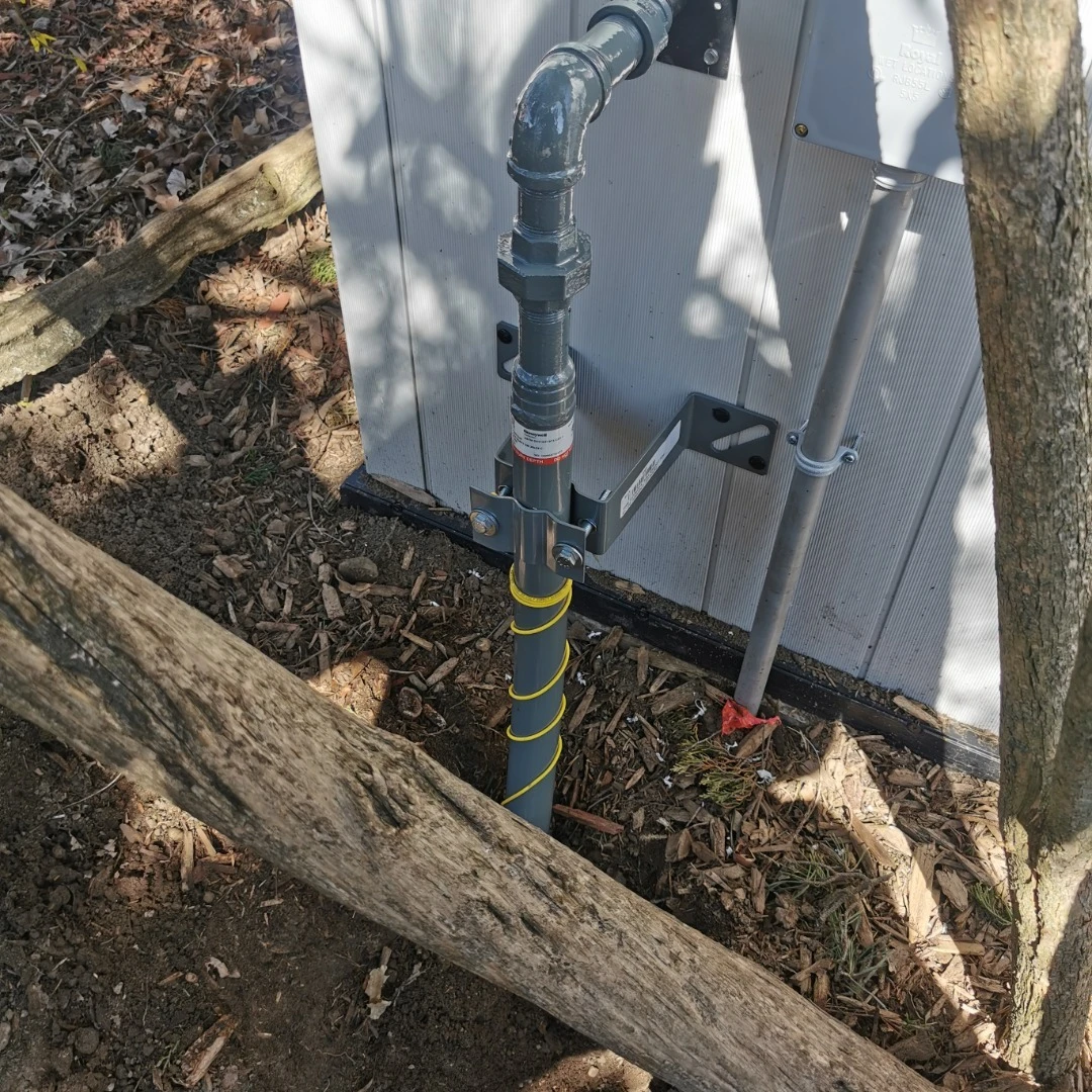 Gas line work outside a home