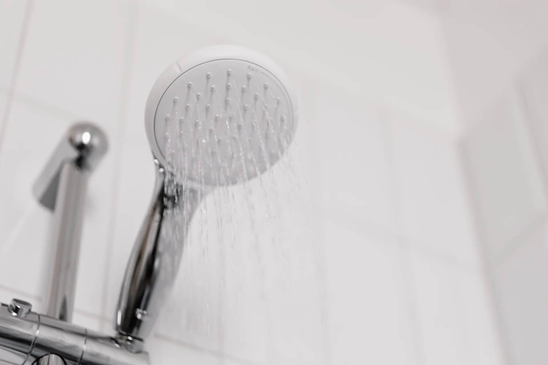 Hot water running from a shower